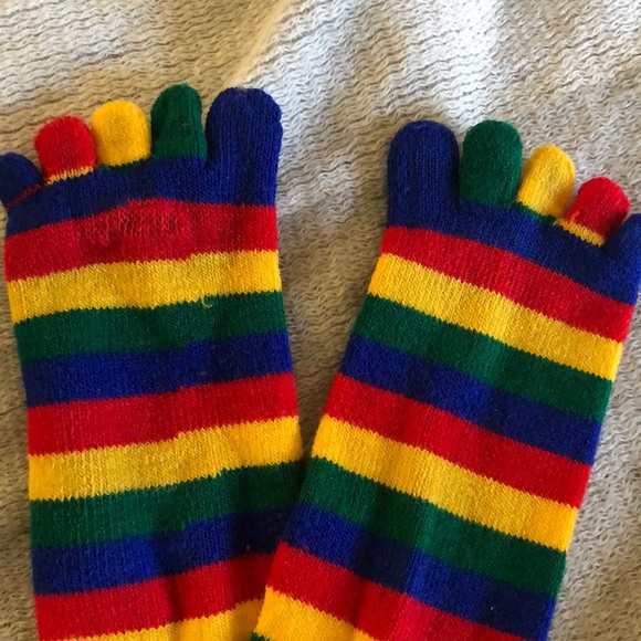 Late 90s Multicolor Toe Socks 2 Pairs - Picture 2 of 5